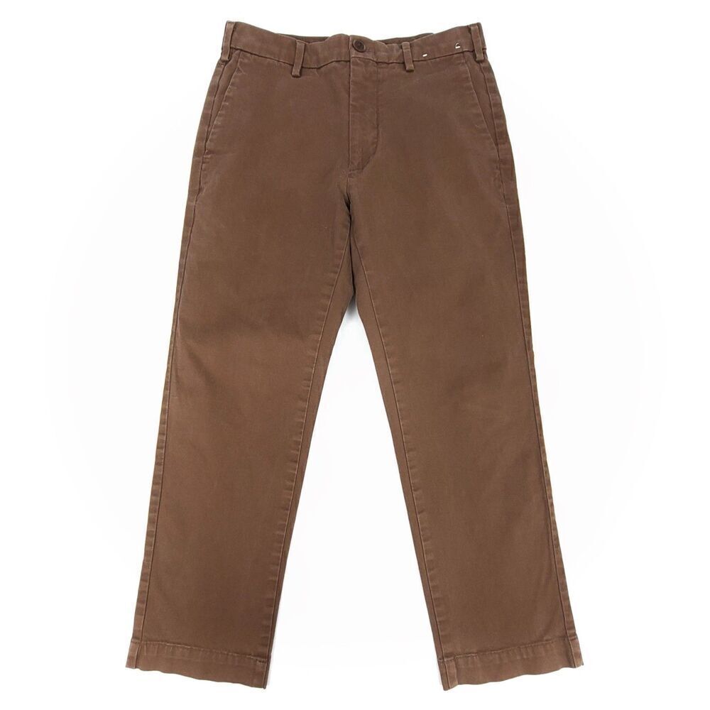 UNIQLO Slim Fit Chino Capri Cropped Pants Chocolate Brown Cotton Twill 28
